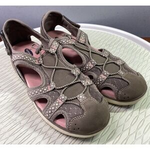 Dr. Scholl's Women's Cruising Sport Sandals Taupe/Pink Mesh Outdoor Shoes Sz. 8